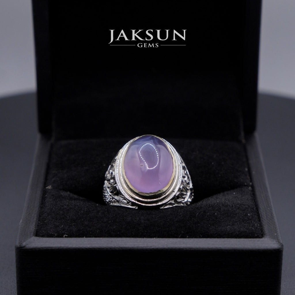 Cincin Purple Chalcedony (Alpaka Setting) 004