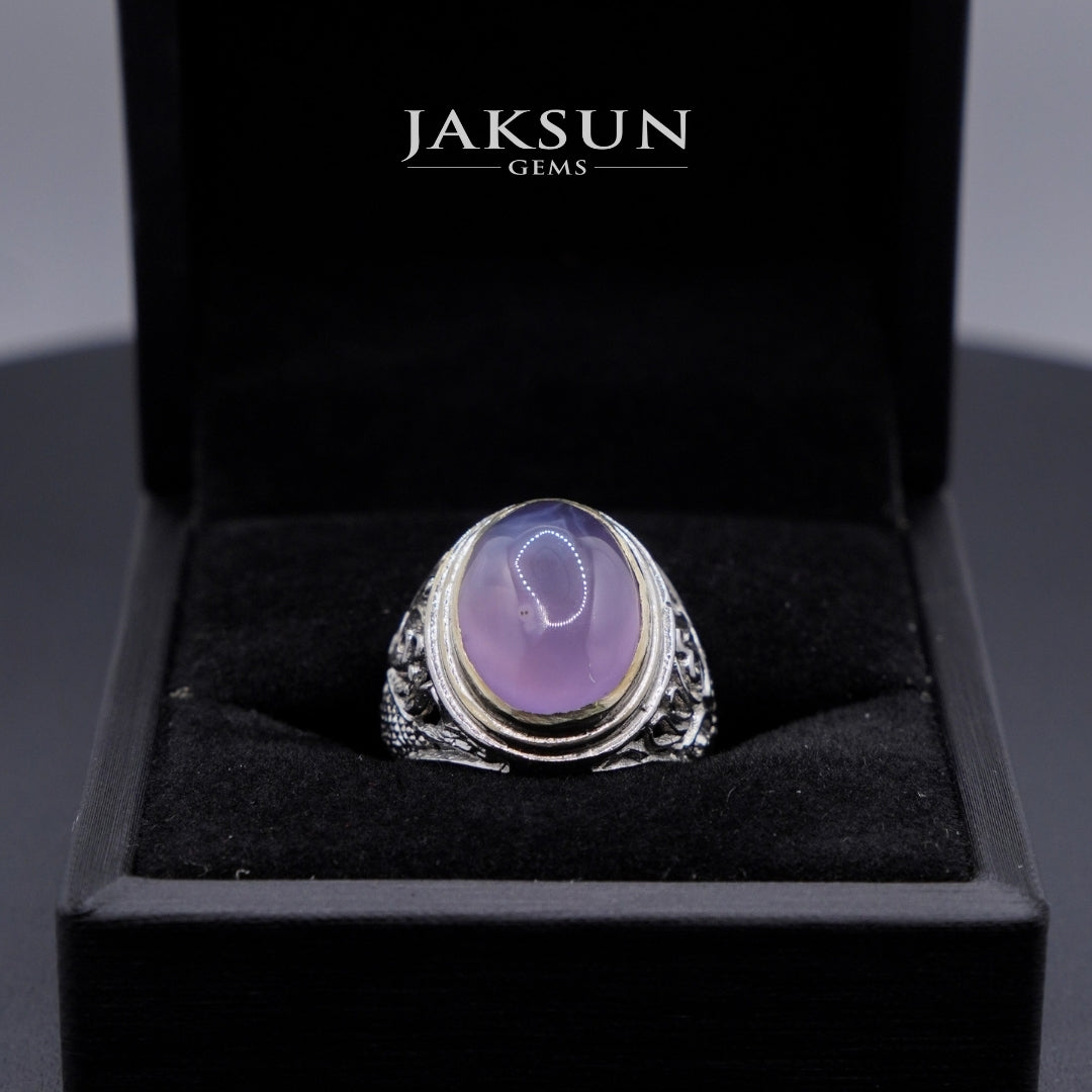 Cincin Purple Chalcedony (Alpaka Setting) 004