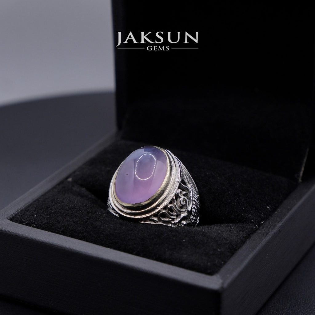 Cincin Purple Chalcedony (Alpaka Setting) 004