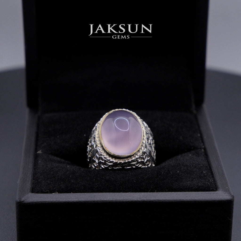 Cincin Purple Chalcedony (Alpaka Setting) 005