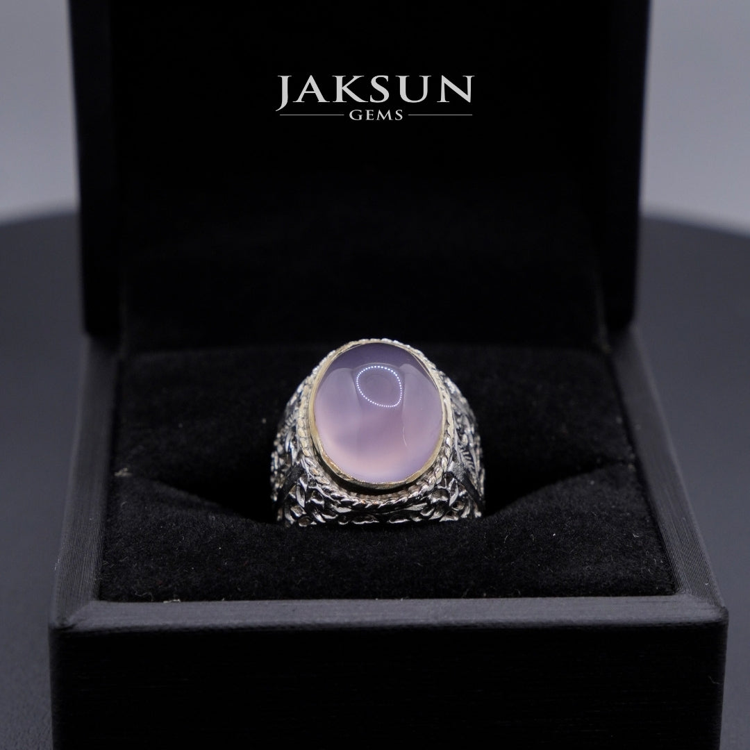 Cincin Purple Chalcedony (Alpaka Setting) 005
