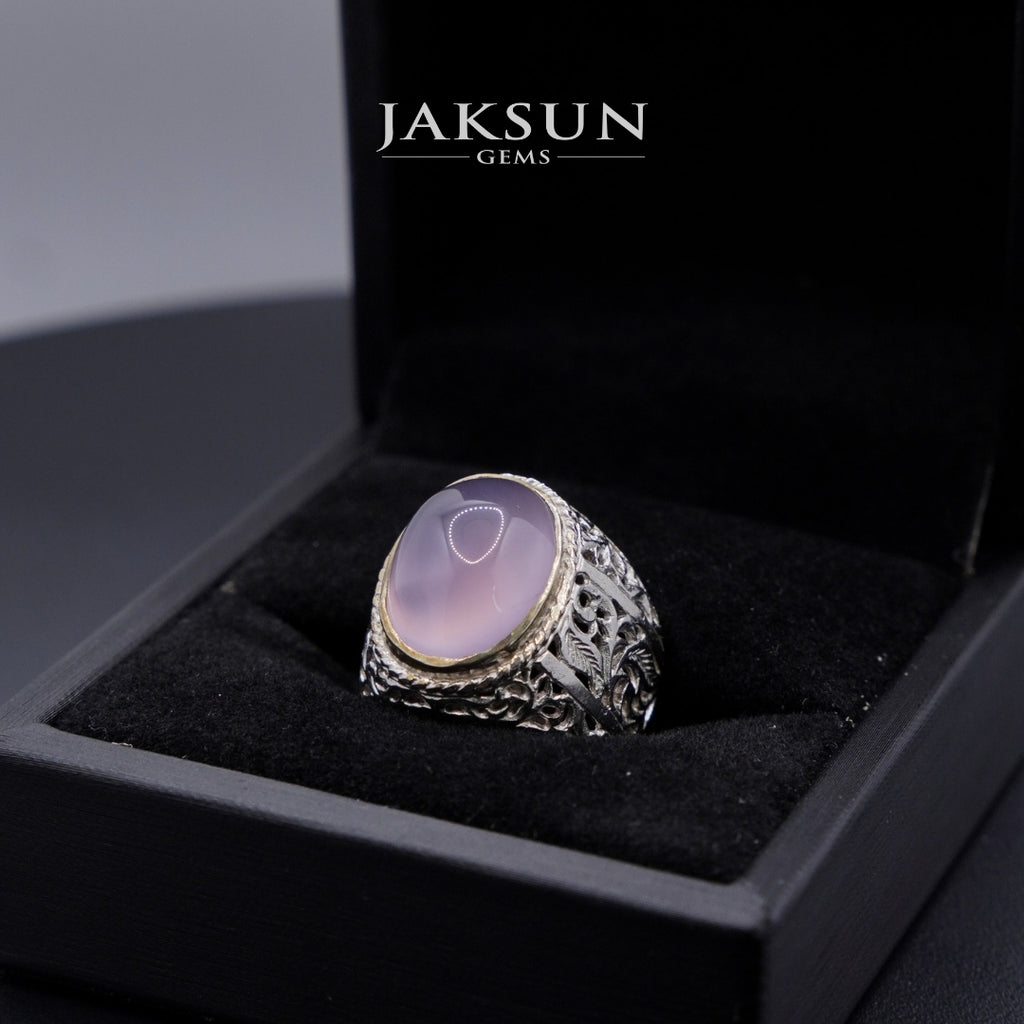 Cincin Purple Chalcedony (Alpaka Setting) 005
