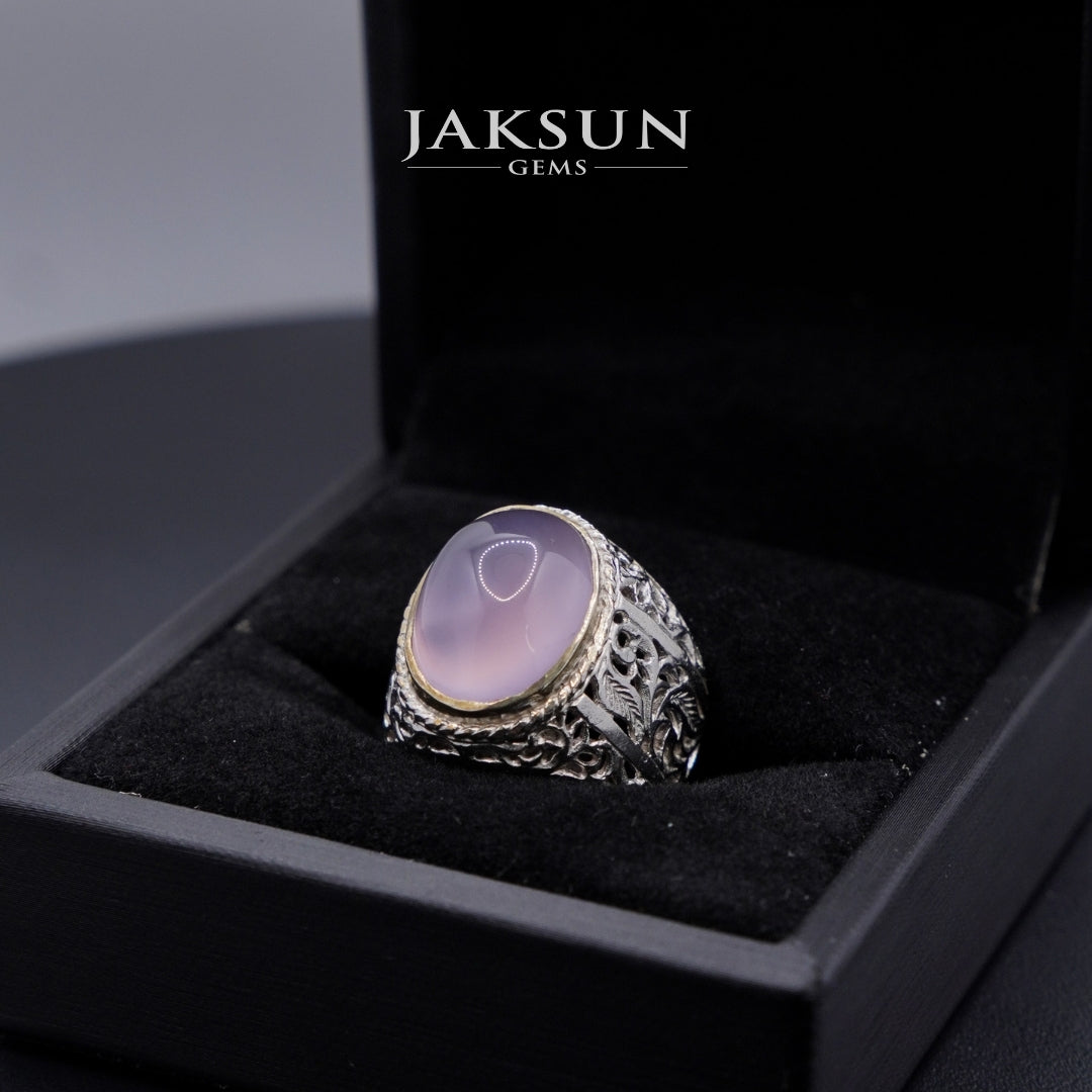 Cincin Purple Chalcedony (Alpaka Setting) 005