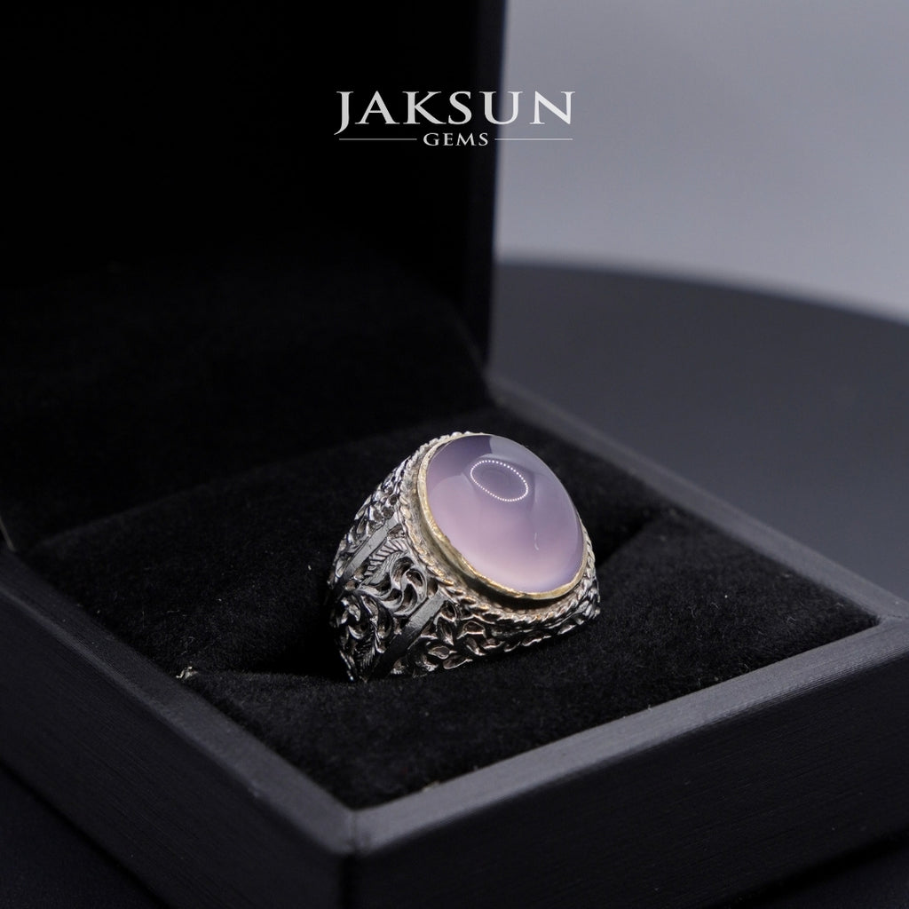 Cincin Purple Chalcedony (Alpaka Setting) 005