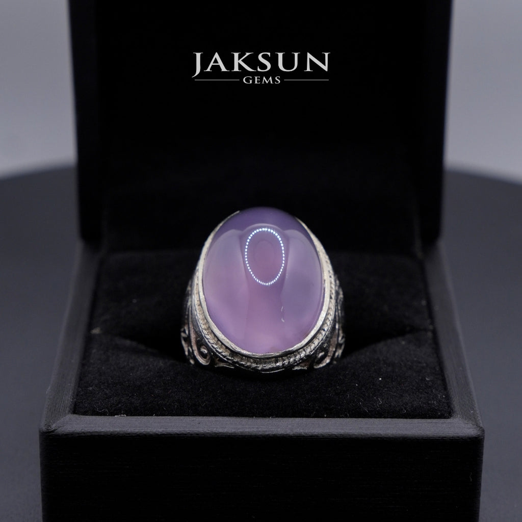 Cincin Purple Chalcedony (Alpaka Setting) 006