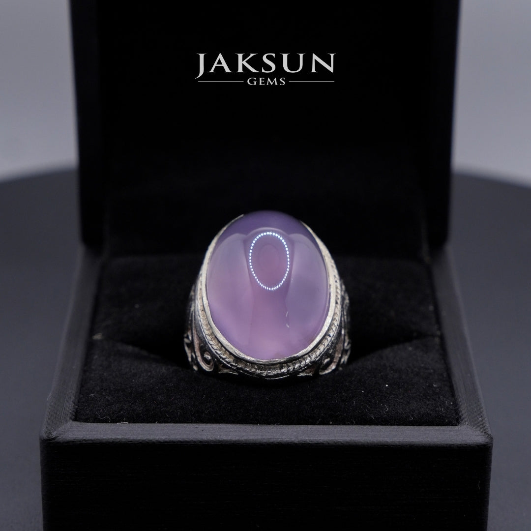 Cincin Purple Chalcedony (Alpaka Setting) 006
