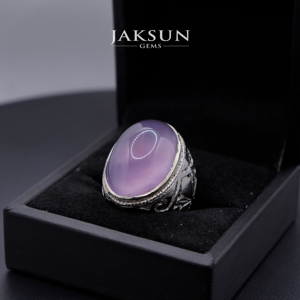 Cincin Purple Chalcedony (Alpaka Setting) 006