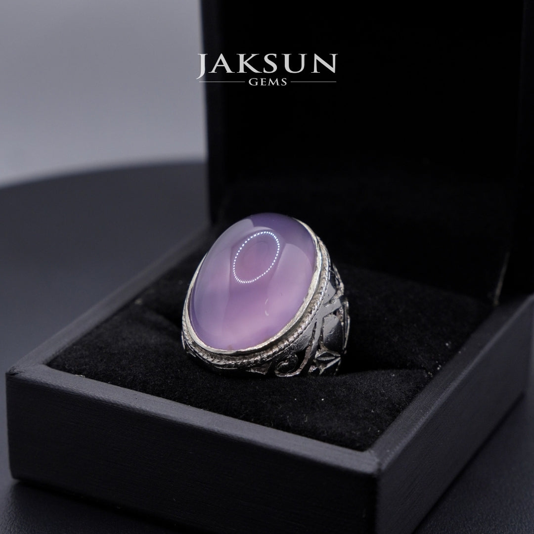 Cincin Purple Chalcedony (Alpaka Setting) 006