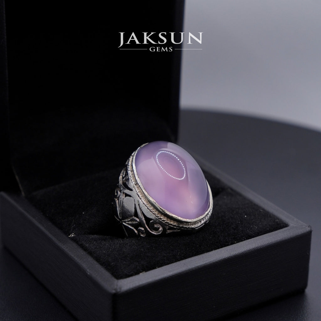 Cincin Purple Chalcedony (Alpaka Setting) 006