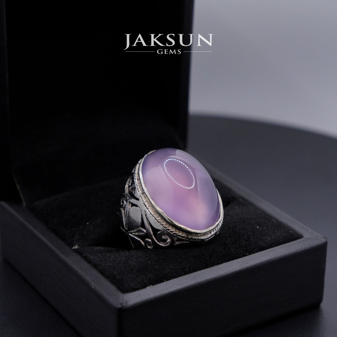 Cincin Purple Chalcedony (Alpaka Setting) 006