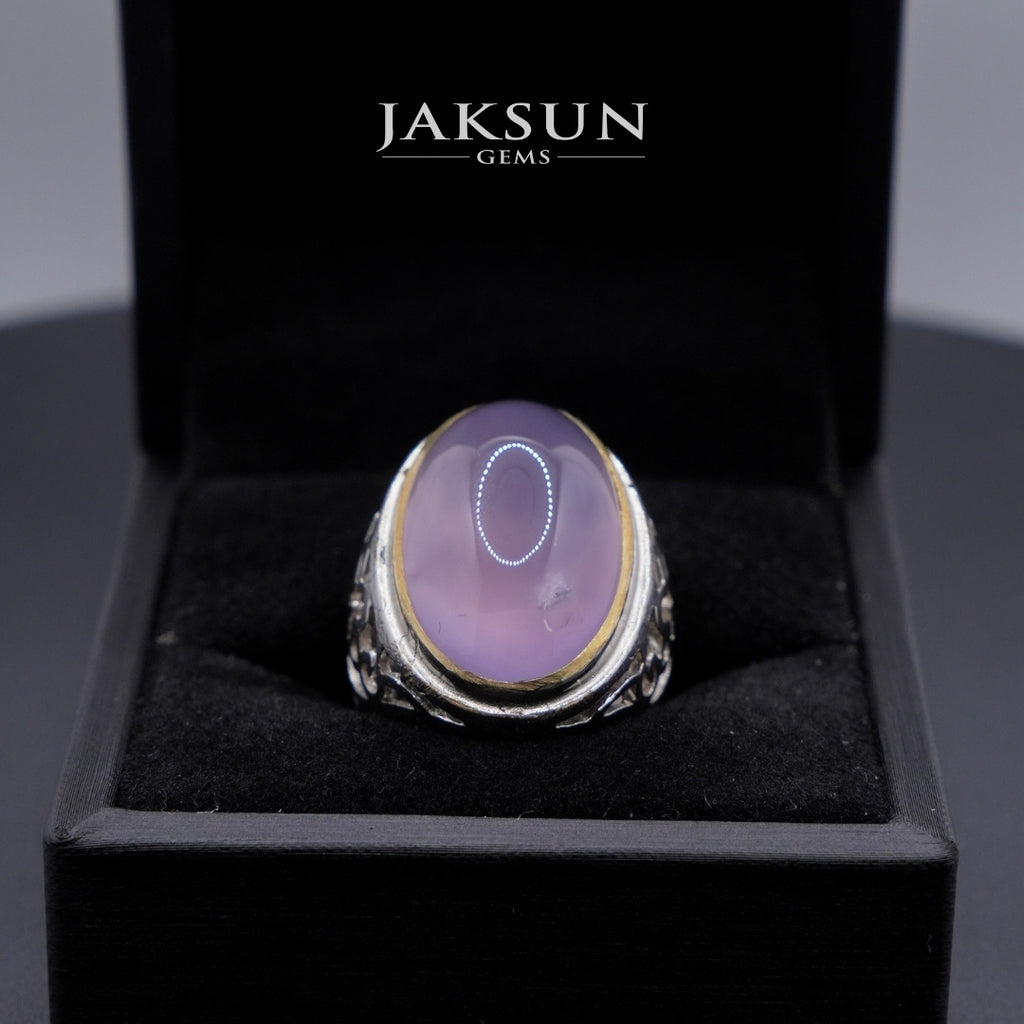 Cincin Purple Chalcedony (Alpaka Setting) 007