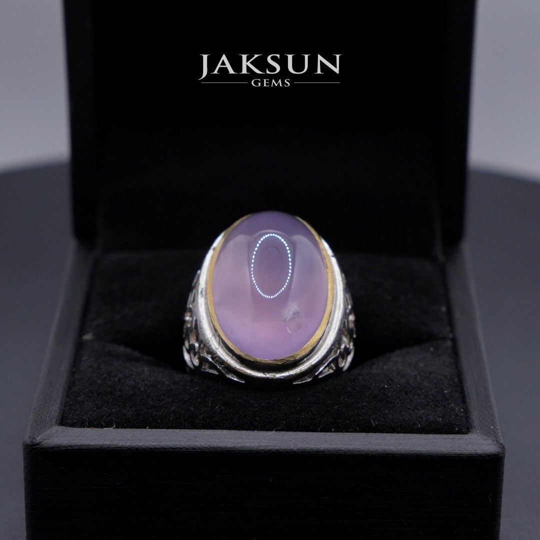 Cincin Purple Chalcedony (Alpaka Setting) 007