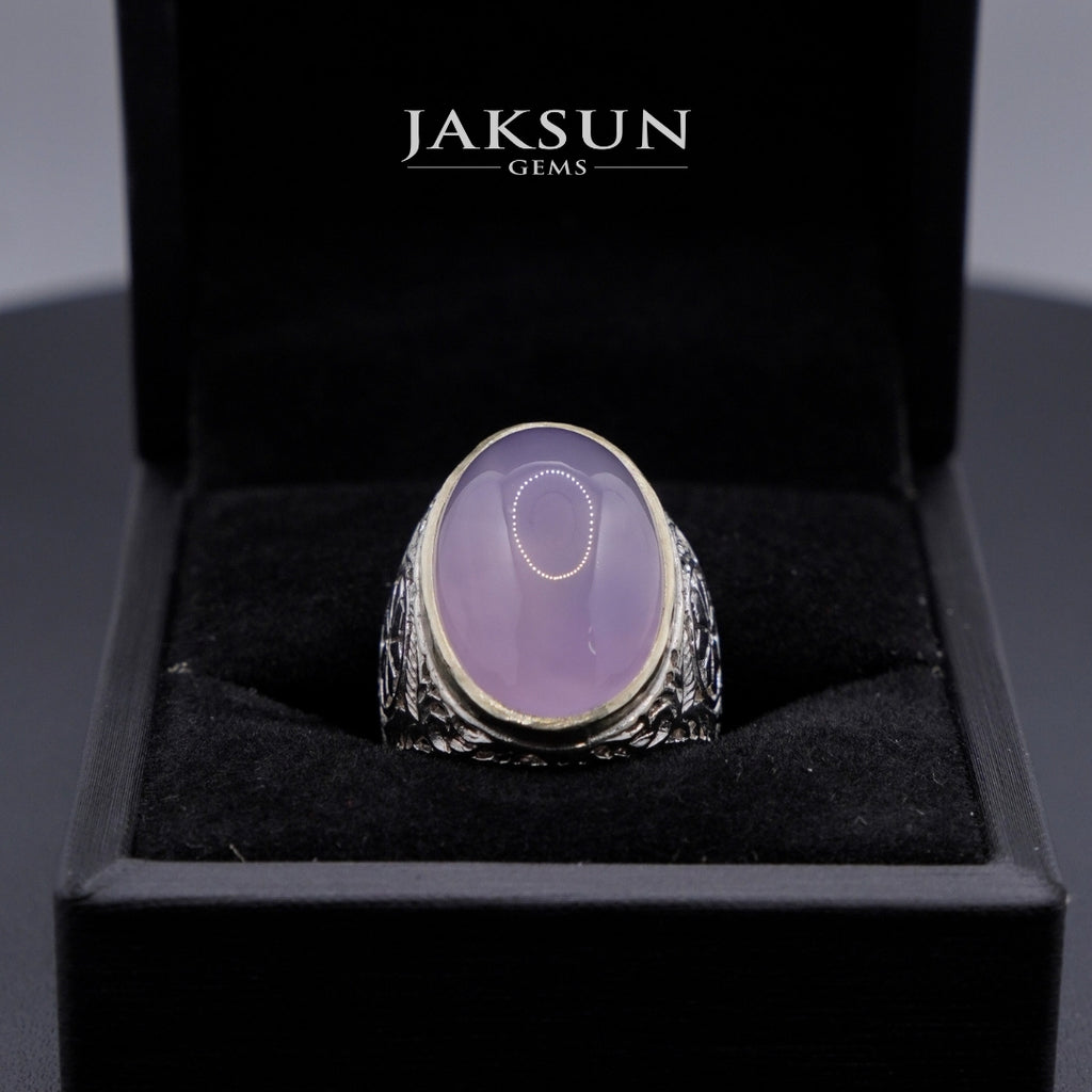 Cincin Purple Chalcedony (Alpaka Setting) 001