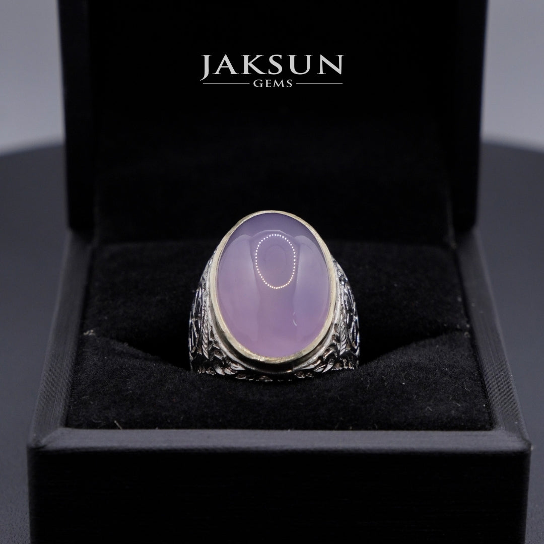 Cincin Purple Chalcedony (Alpaka Setting) 001