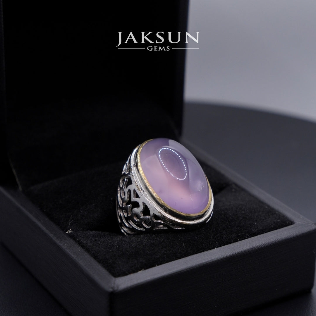 Cincin Purple Chalcedony (Alpaka Setting) 007