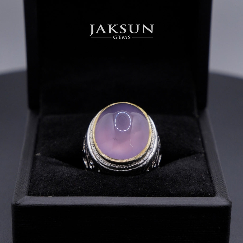 Cincin Purple Chalcedony (Alpaka Setting) 008