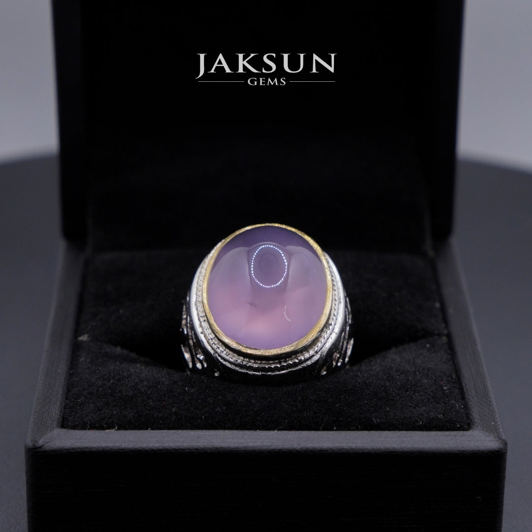 Cincin Purple Chalcedony (Alpaka Setting) 008