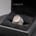 Cincin White Chalcedony (Alpaka Setting) 01
