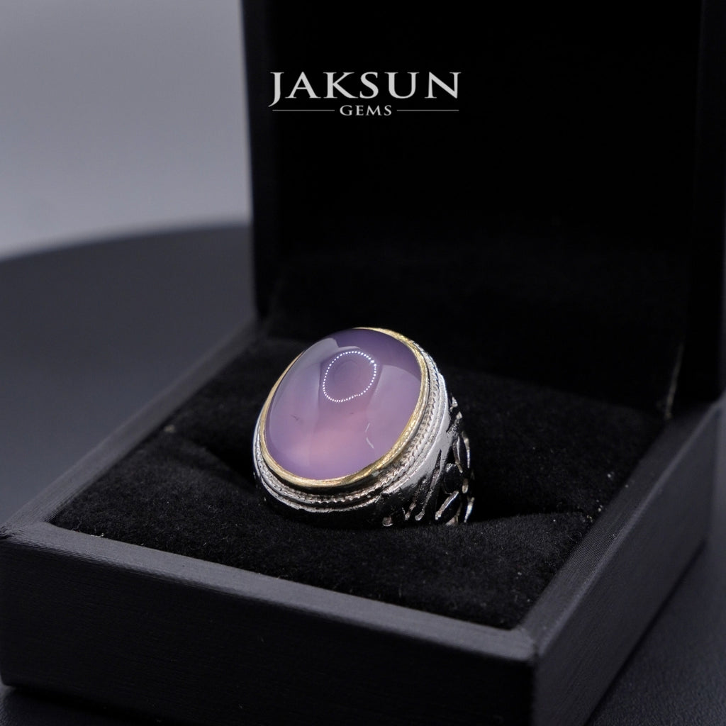 Cincin Purple Chalcedony (Alpaka Setting) 008