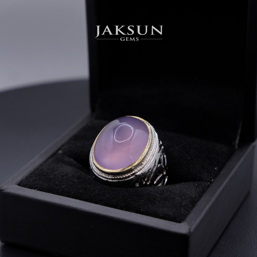 Cincin Purple Chalcedony (Alpaka Setting) 008