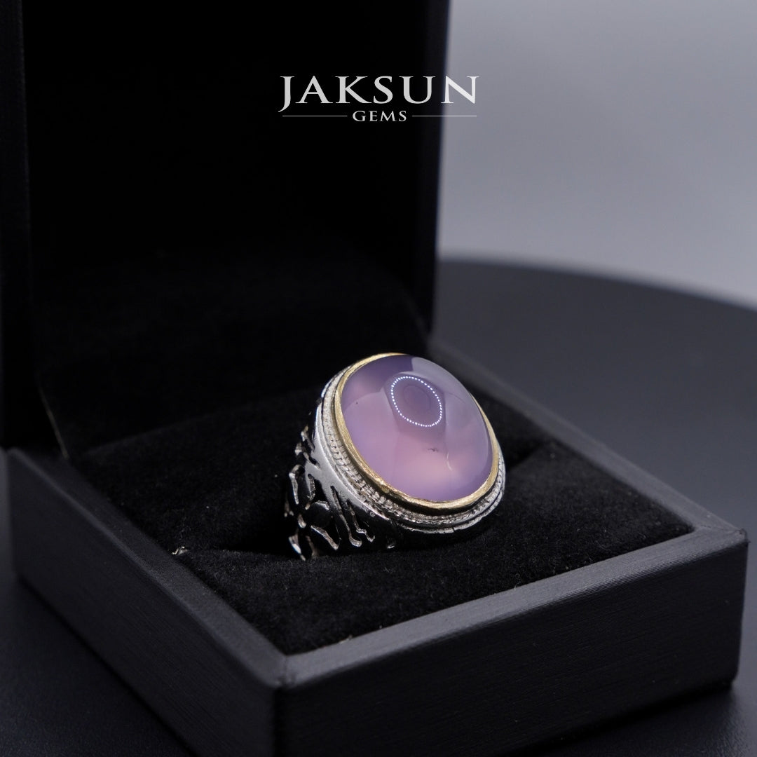 Cincin Purple Chalcedony (Alpaka Setting) 008