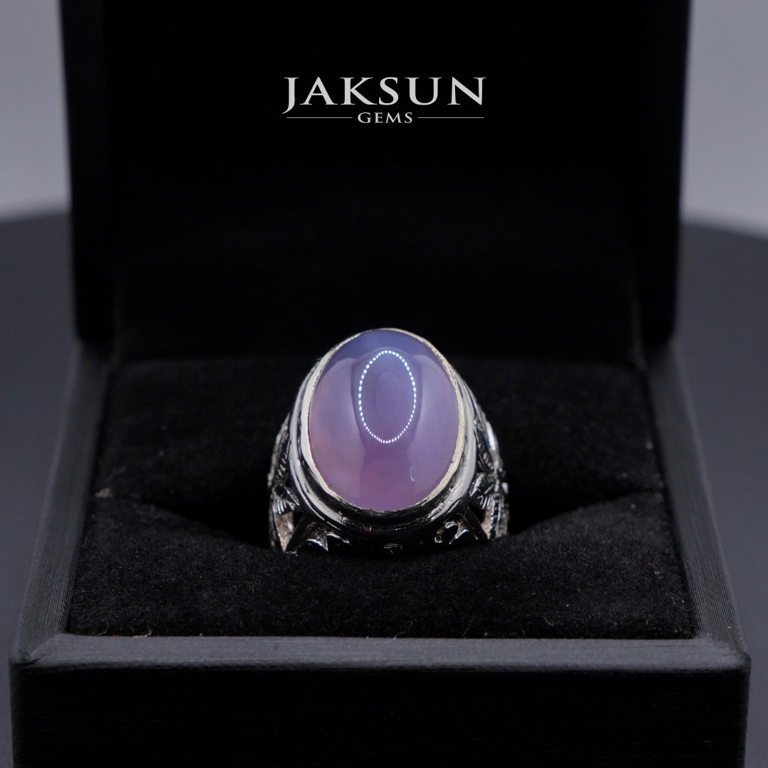 Cincin Purple Chalcedony (Alpaka Setting) 009