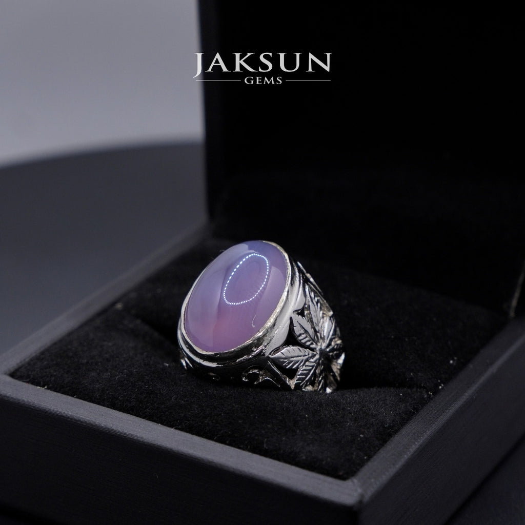Cincin Purple Chalcedony (Alpaka Setting) 009