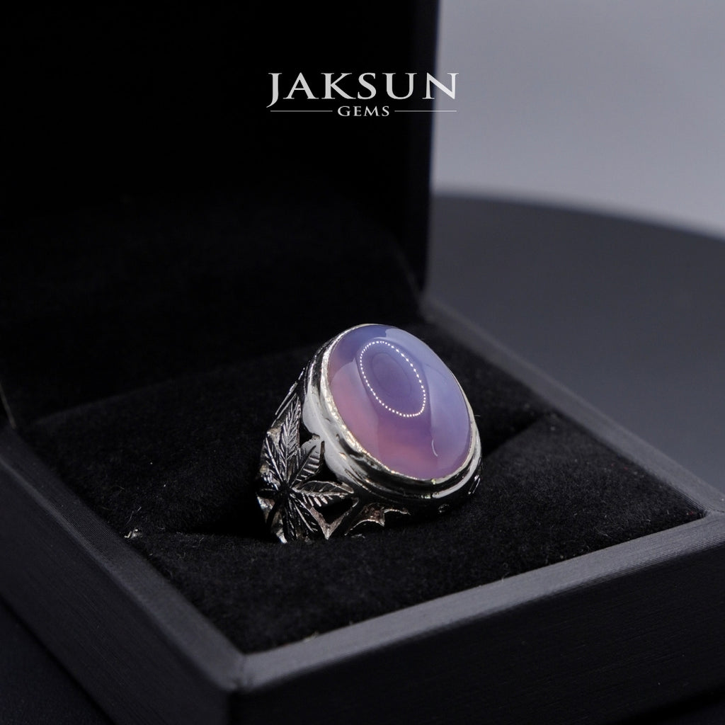 Cincin Purple Chalcedony (Alpaka Setting) 009