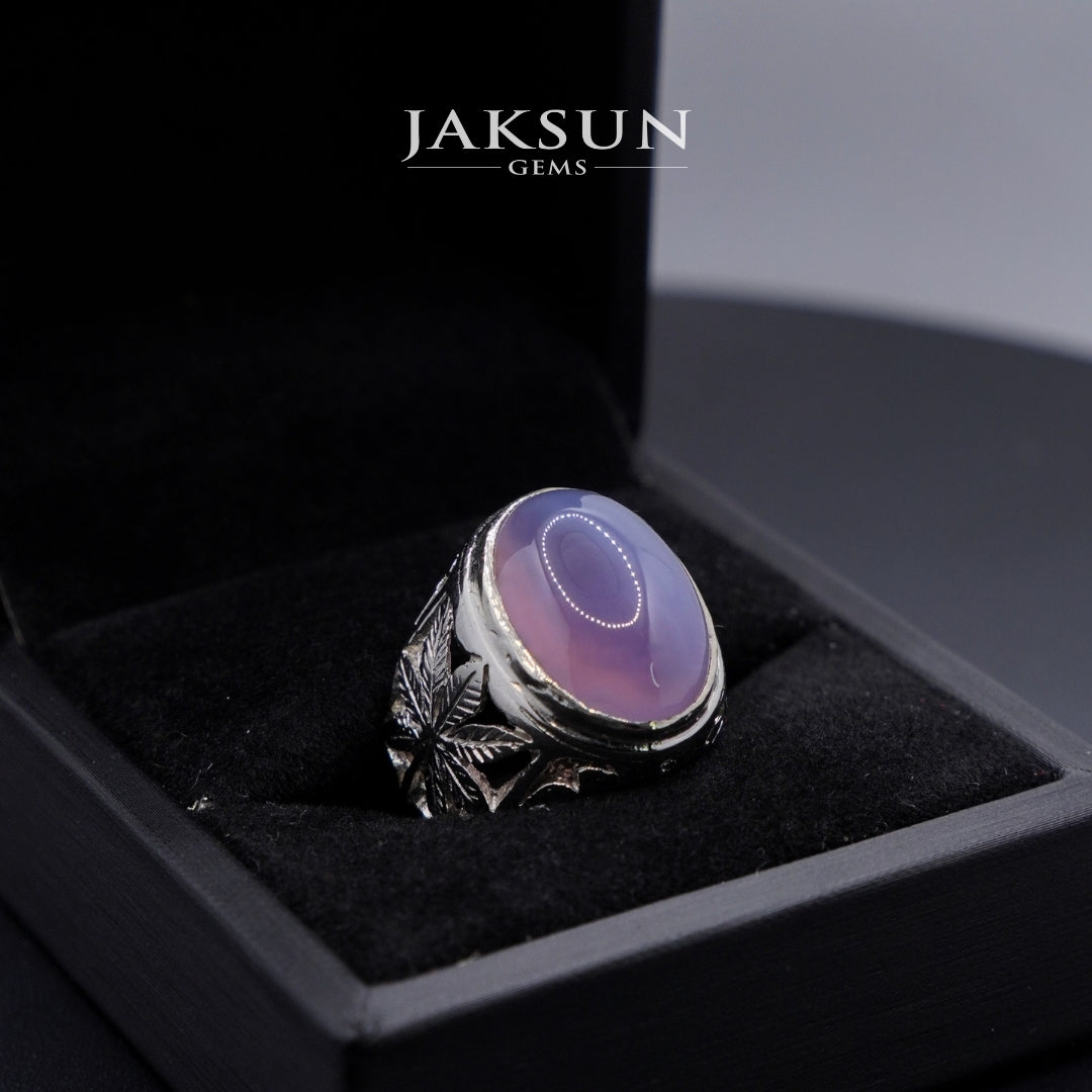 Cincin Purple Chalcedony (Alpaka Setting) 009