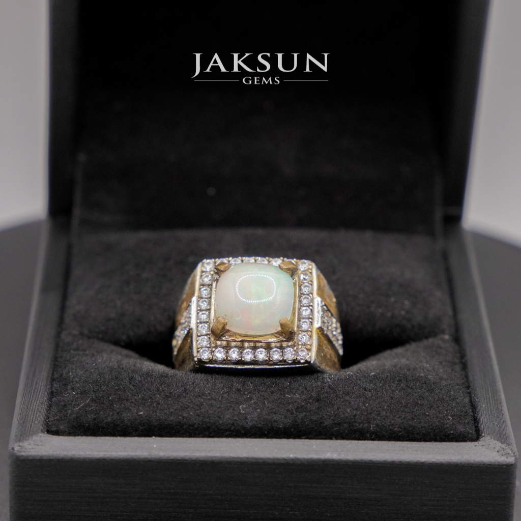 Cincin White Opal Stone (Alpaka Setting) 02