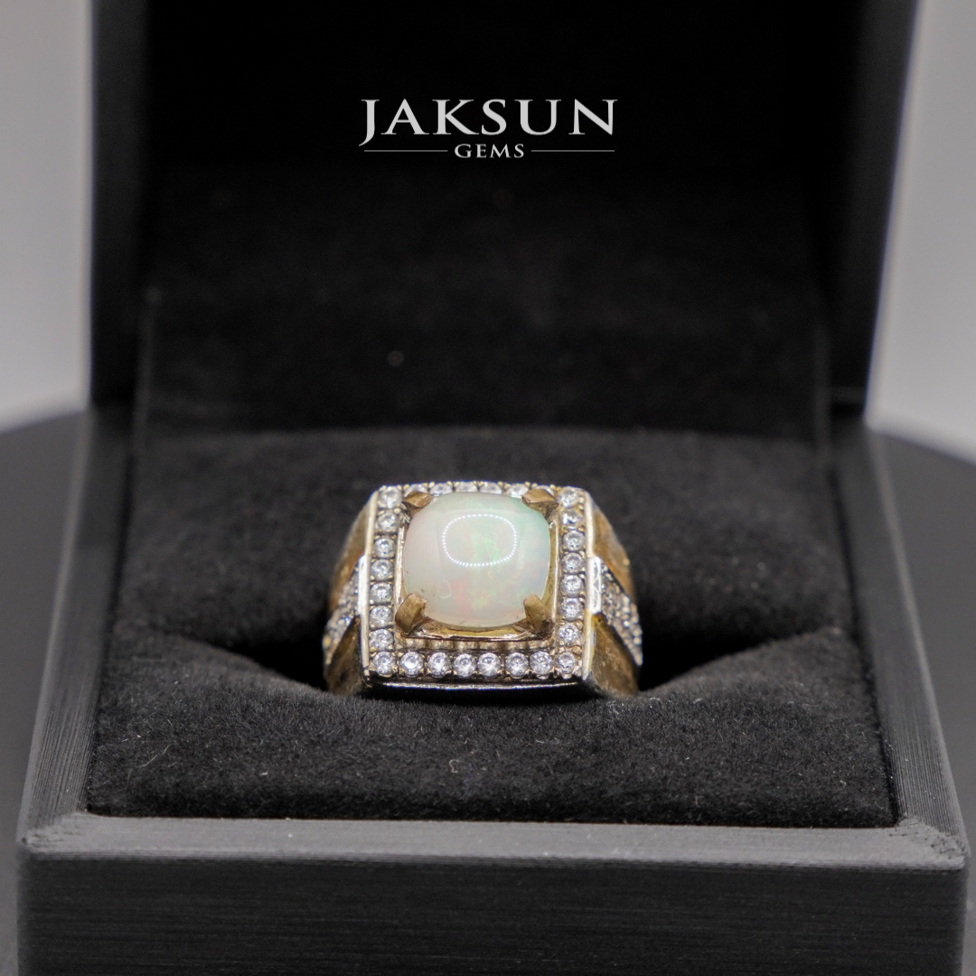 Cincin White Opal Stone (Alpaka Setting) 02