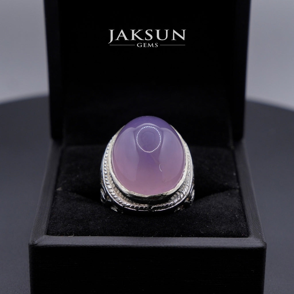 Cincin Purple Chalcedony (Alpaka Setting) 010