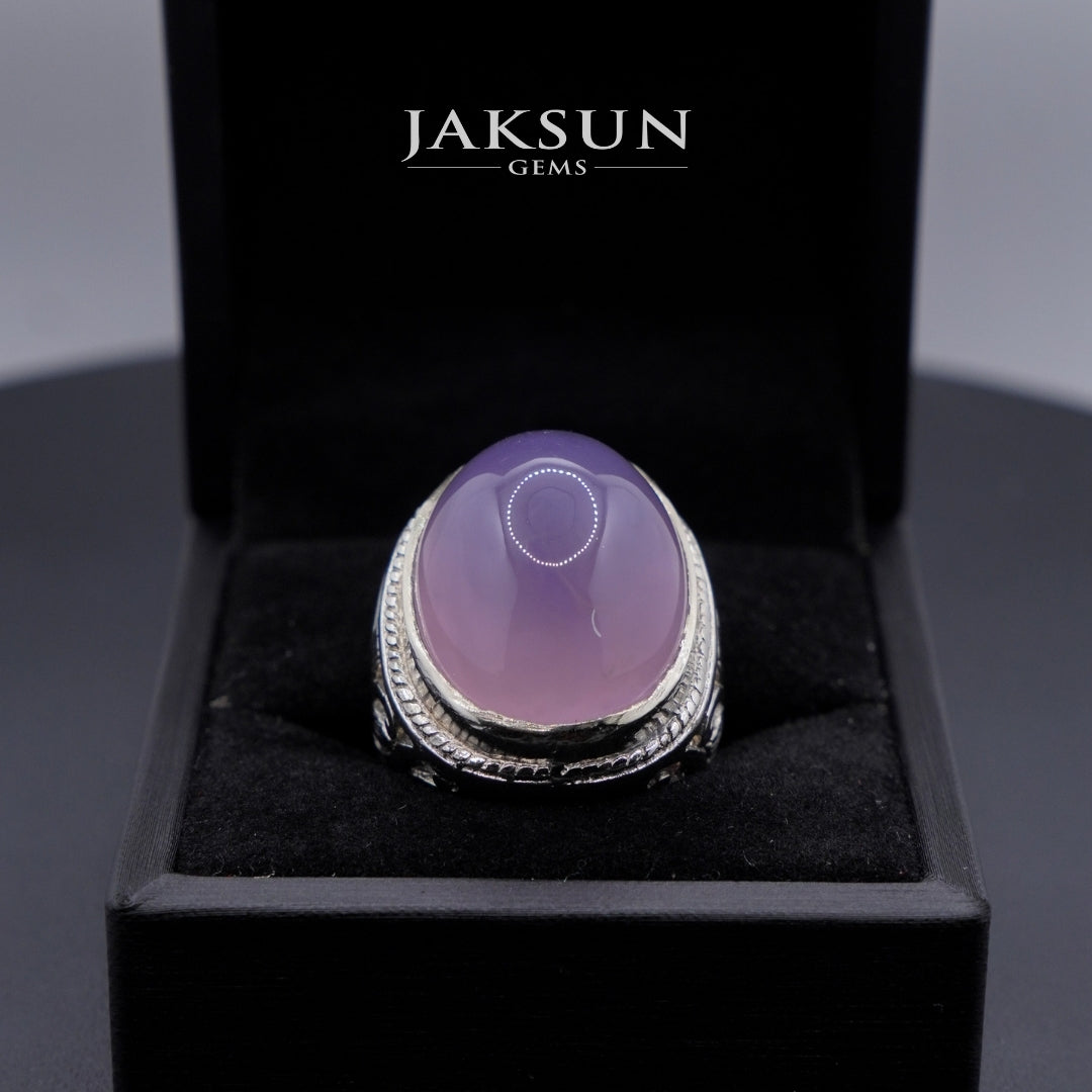 Cincin Purple Chalcedony (Alpaka Setting) 010