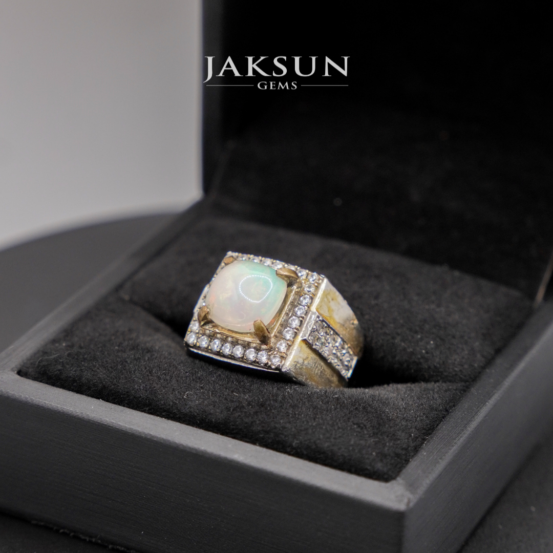 Cincin White Opal Stone (Alpaka Setting) 02