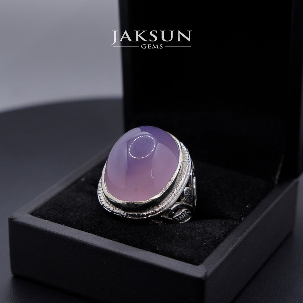 Cincin Purple Chalcedony (Alpaka Setting) 010