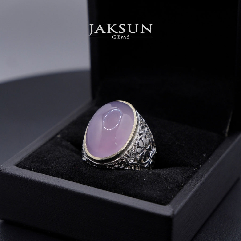 Cincin Purple Chalcedony (Alpaka Setting) 001