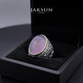 Cincin Purple Chalcedony (Alpaka Setting) 001