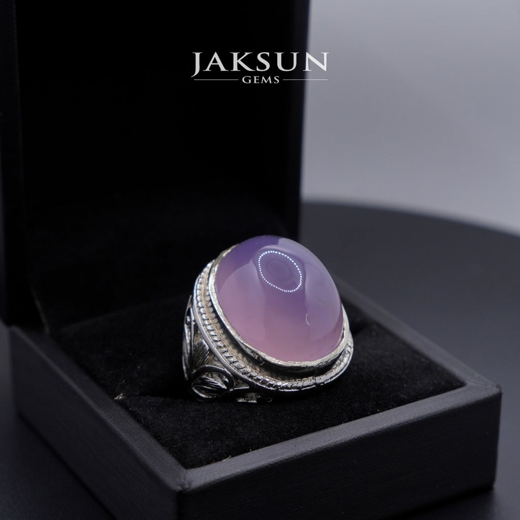 Cincin Purple Chalcedony (Alpaka Setting) 010