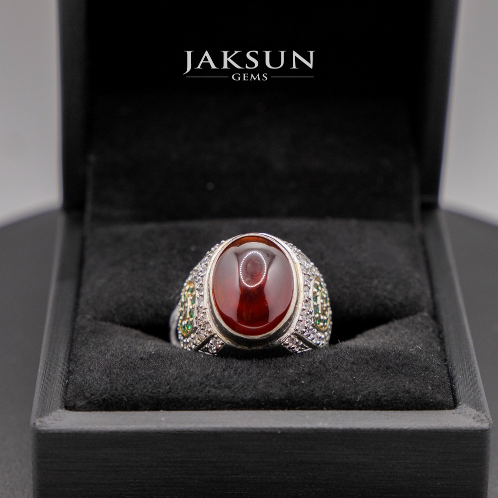 Cincin Red Granite (Alpaka Setting) 01