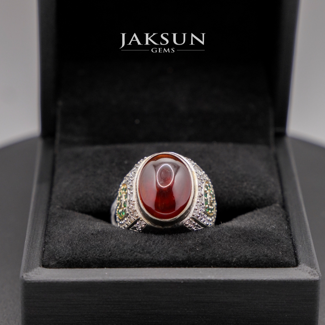 Cincin Red Granite (Alpaka Setting) 01