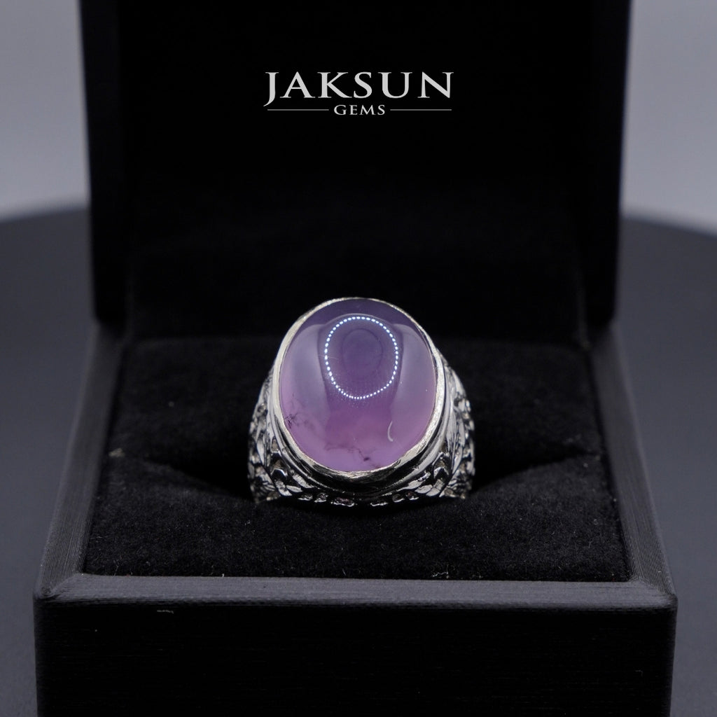 Cincin Purple Chalcedony (Alpaka Setting) 011