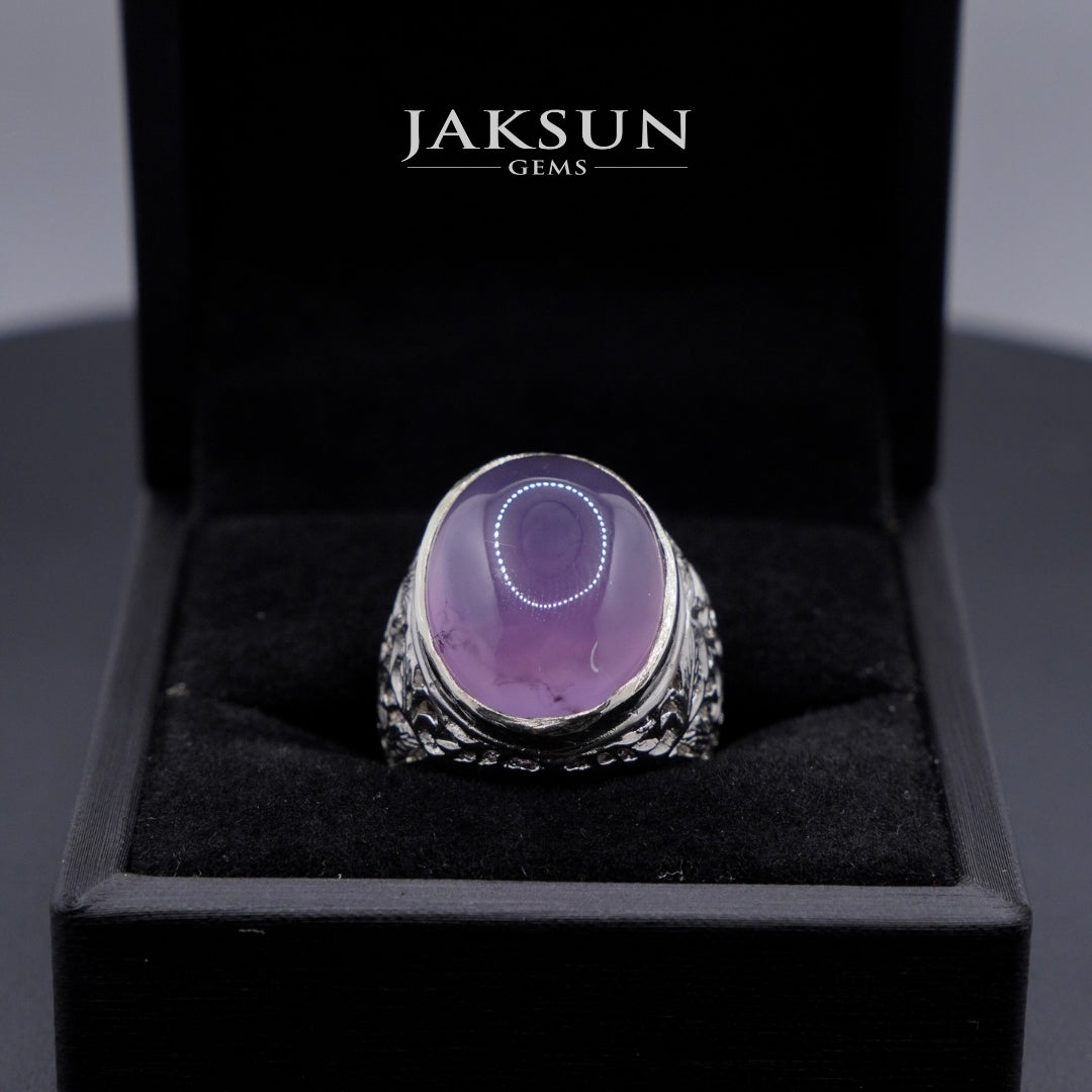Cincin Purple Chalcedony (Alpaka Setting) 011
