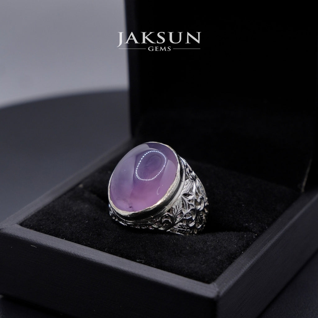 Cincin Purple Chalcedony (Alpaka Setting) 011