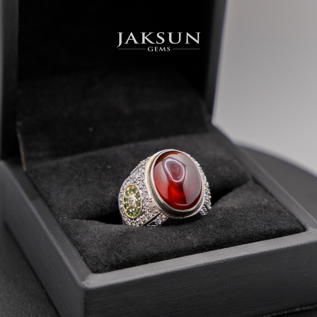Cincin Red Granite (Alpaka Setting) 01