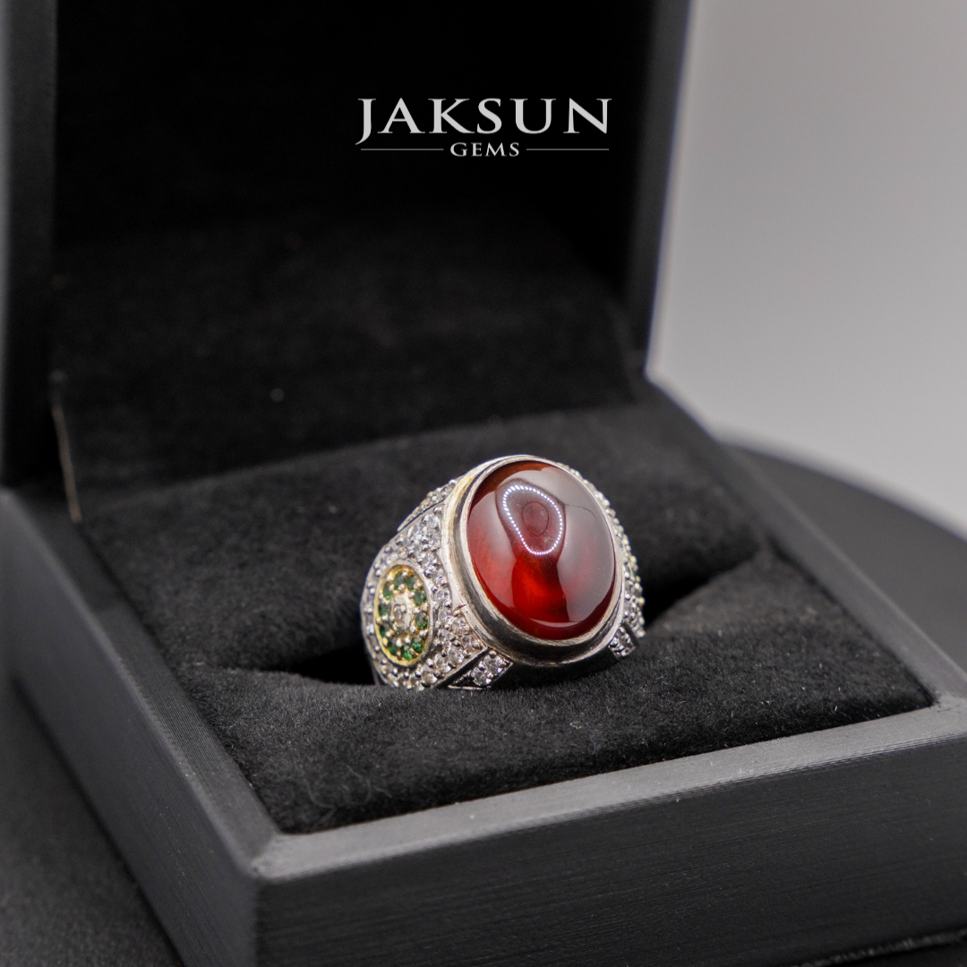 Cincin Red Granite (Alpaka Setting) 01