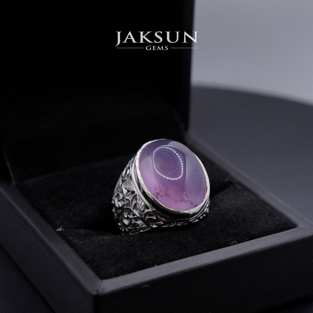 Cincin Purple Chalcedony (Alpaka Setting) 011