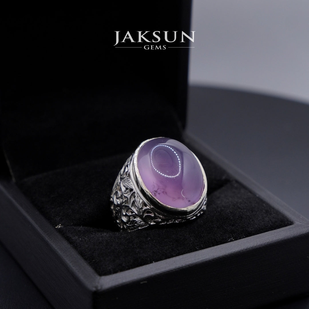 Cincin Purple Chalcedony (Alpaka Setting) 011