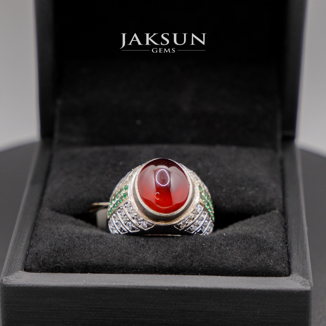 Cincin Red Granite (Alpaka Setting) 02