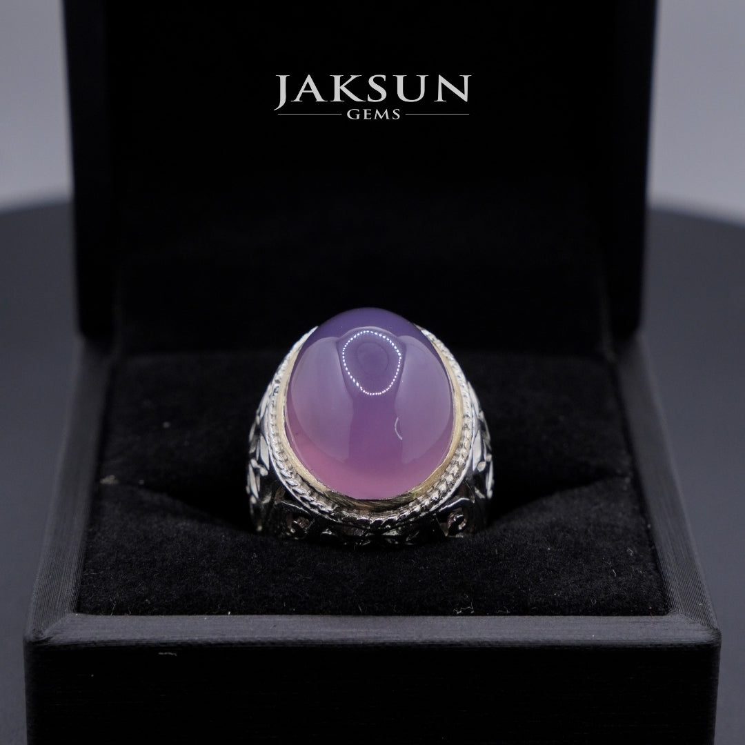 Cincin Purple Chalcedony (Alpaka Setting) 012