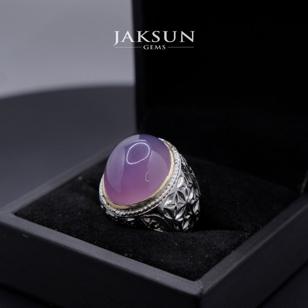 Cincin Purple Chalcedony (Alpaka Setting) 012